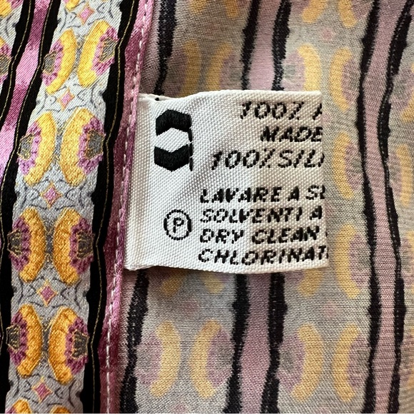 Gerlin Men's Striped Button-Down Italian 100% Silk Dressy Shirt, Size 16.5/42 - Picture 6 of 7